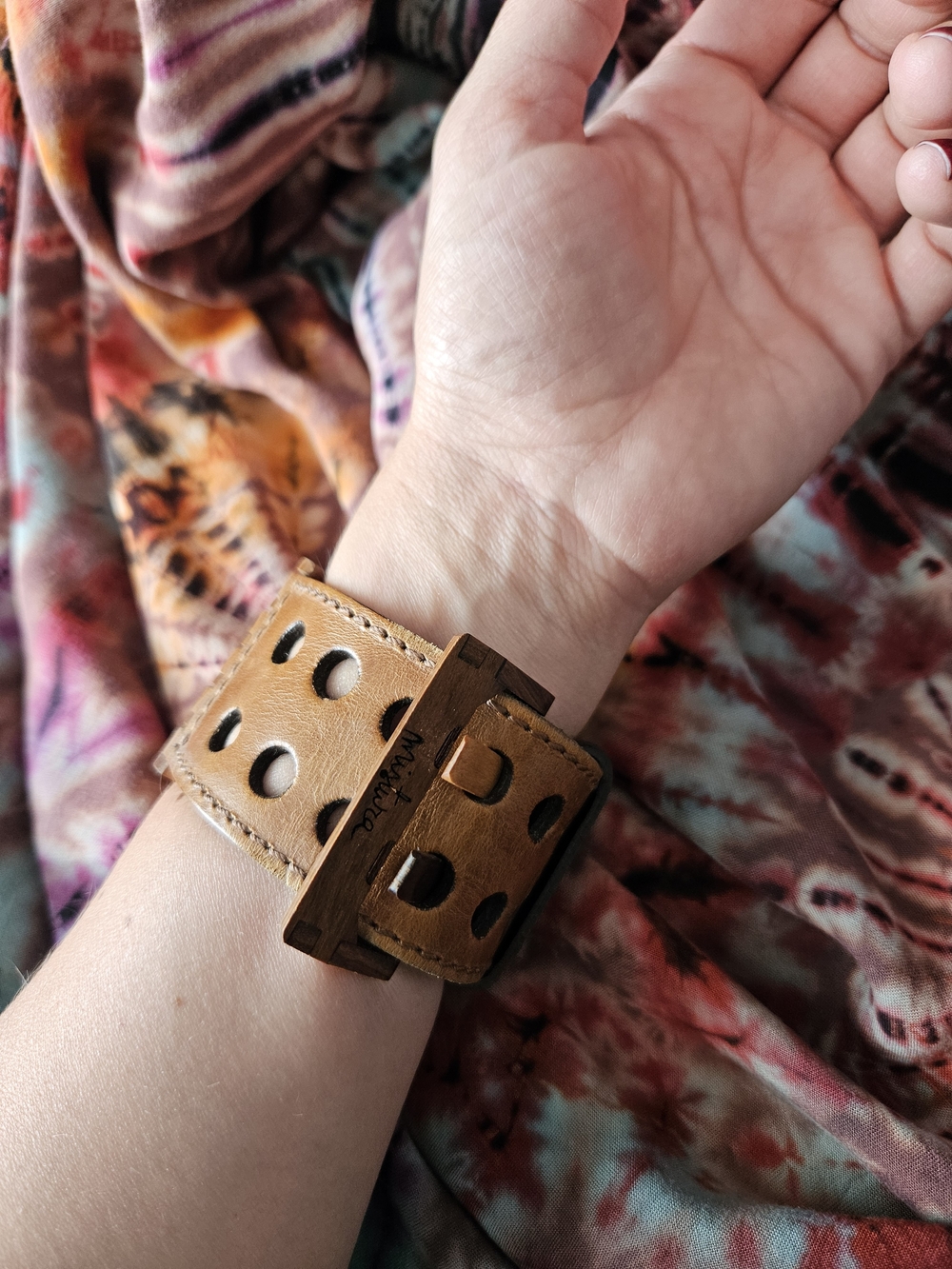 Mistura Yellow Dial Leather Cuff Watch - Picture 7 of 7